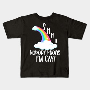 Knows Im Gay Pride Stuff Coming Out LGBTQ Kids T-Shirt